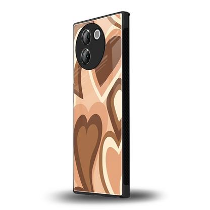 Cocoa Heartbeat vivo v30e mobile cover | shockproof glass phone case