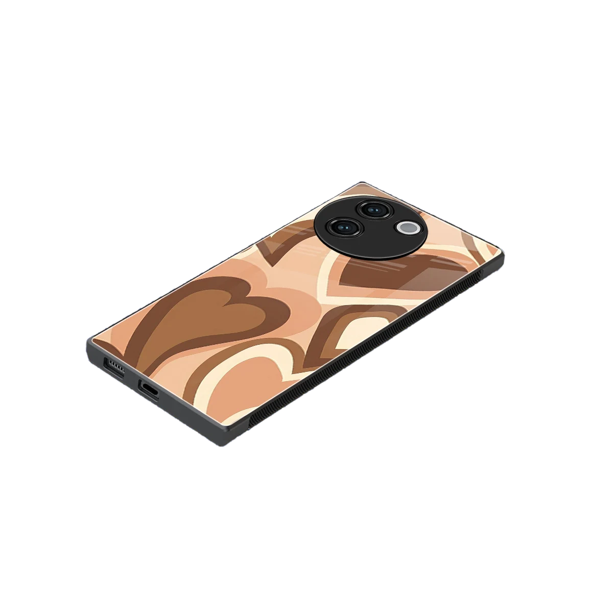 Cocoa Heartbeat stylish phone case for vivo v30e | glossy glass and slim fit