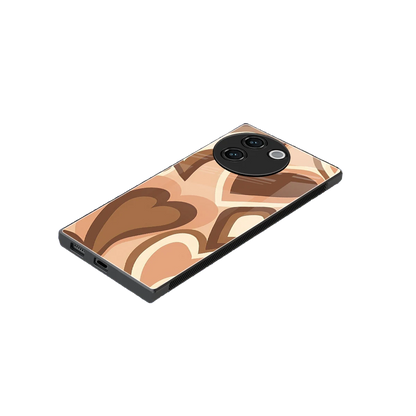 Cocoa Heartbeat stylish phone case for vivo v30e | glossy glass and slim fit