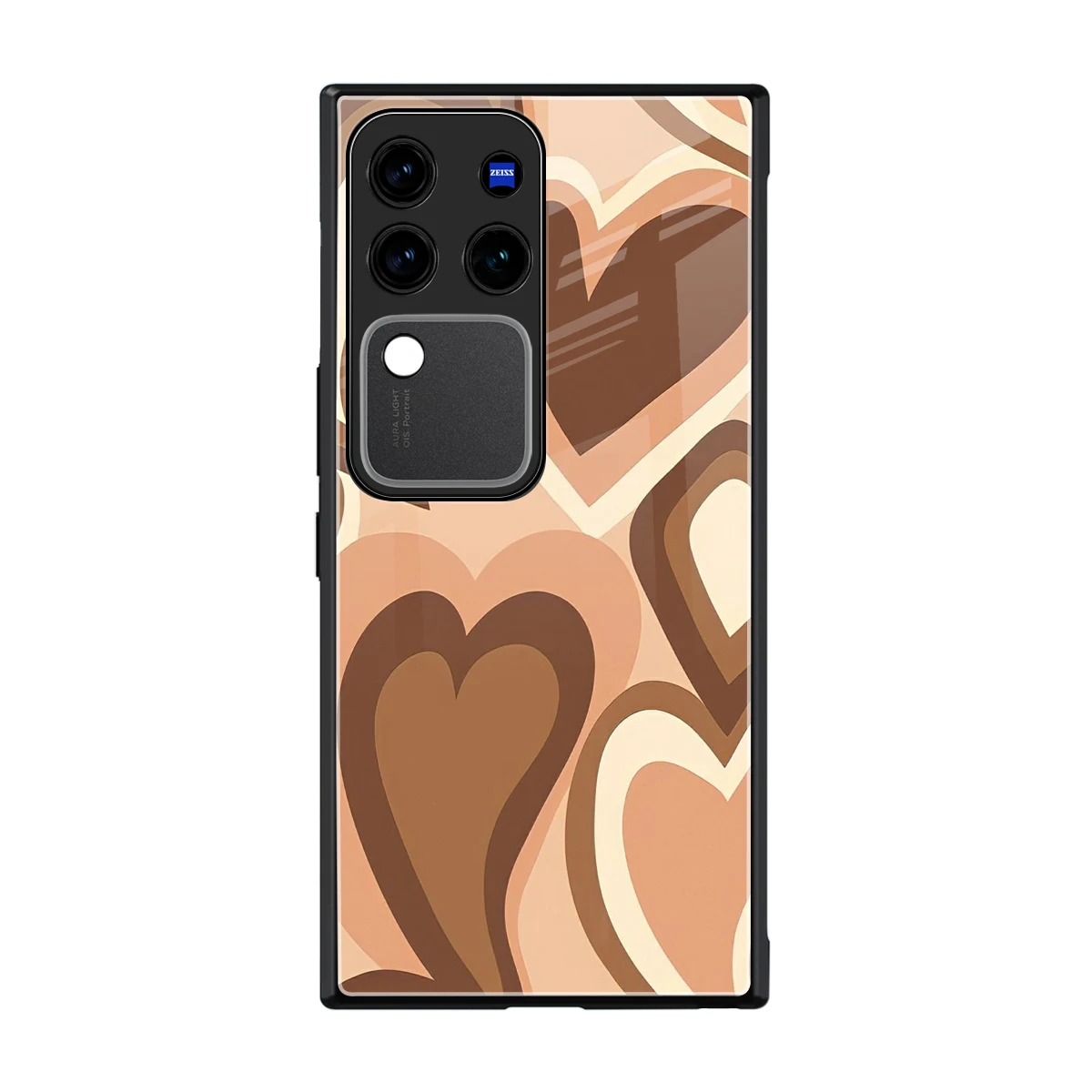 Cocoa Heartbeat back phone cover | glass case forvivo v30 pro