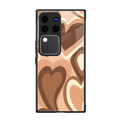 Cocoa Heartbeat back phone cover | glass case forvivo v30 pro