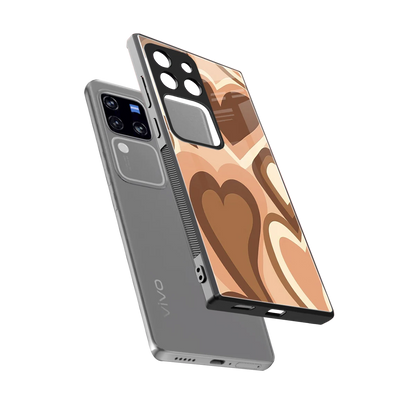 Cocoa Heartbeat sleekvivo v30 pro cover with tempered glass back and TPU edges