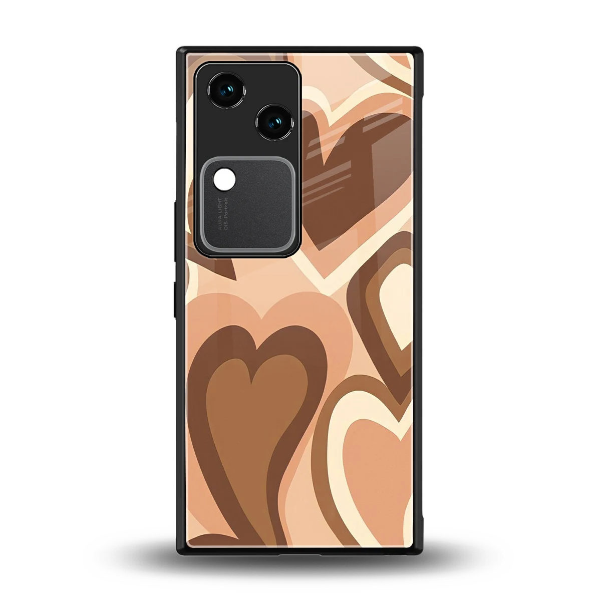 Cocoa Heartbeat back phone cover | glass case for vivo v30