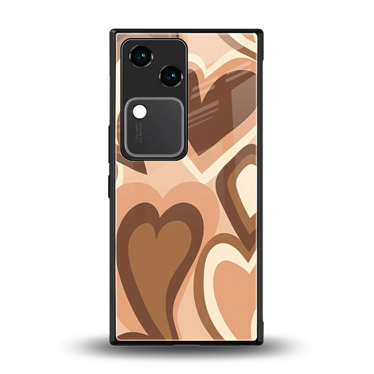 Cocoa Heartbeat back phone cover | glass case for vivo v30