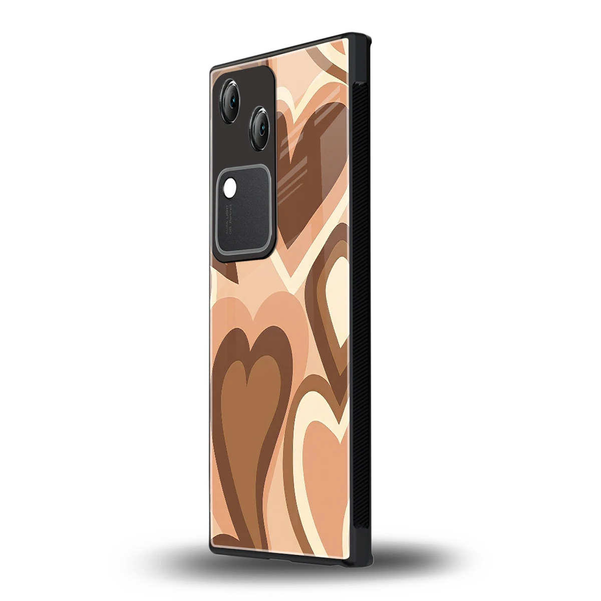 Cocoa Heartbeat vivo v30 mobile cover | shockproof glass phone case