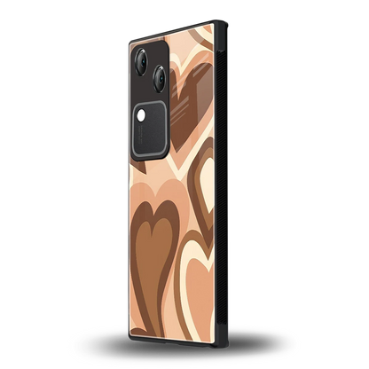 Cocoa Heartbeat vivo v30 mobile cover | shockproof glass phone case