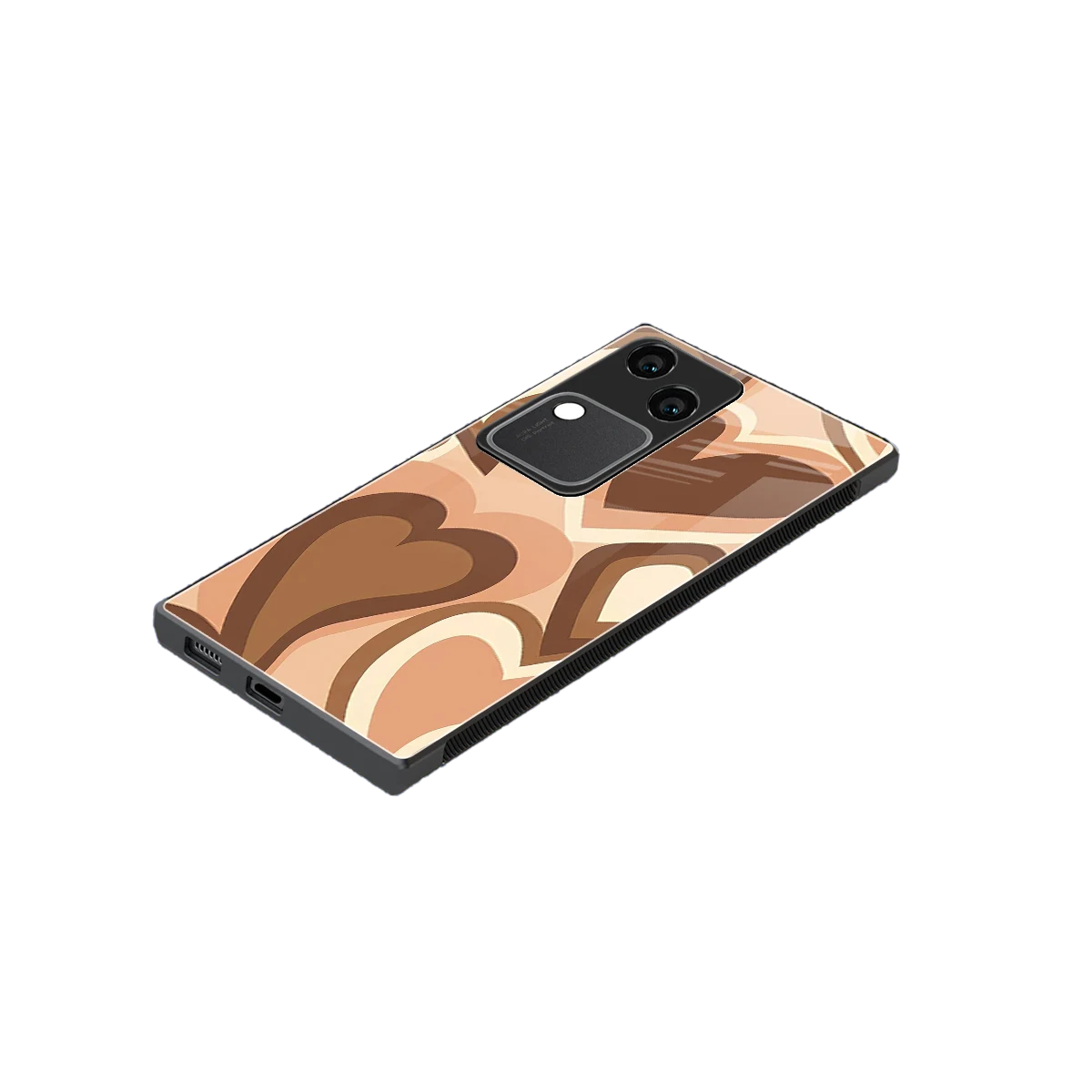 Cocoa Heartbeat stylish phone case for vivo v30 | glossy glass and slim fit