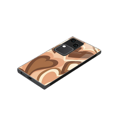 Cocoa Heartbeat stylish phone case for vivo v30 | glossy glass and slim fit