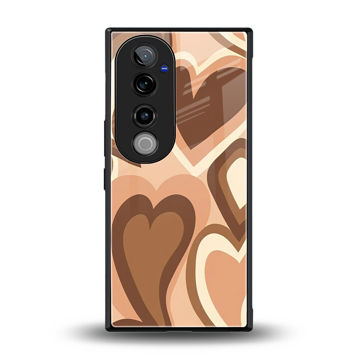 Cocoa Heartbeat back phone cover | glass case for vivo v40 pro