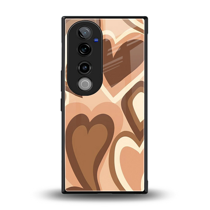 Cocoa Heartbeat back phone cover | glass case for vivo v40 pro