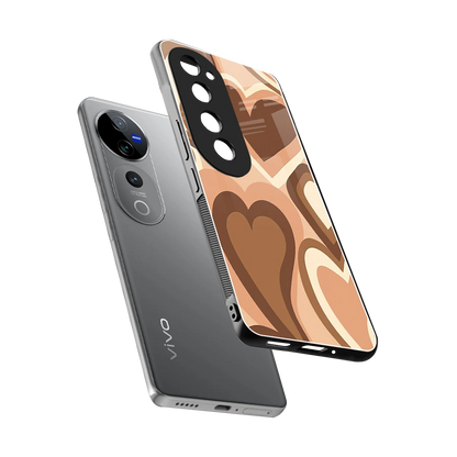 Cocoa Heartbeat sleek vivo v40 pro cover with tempered glass back and TPU edges