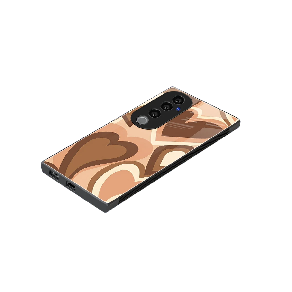 Cocoa Heartbeat stylish phone case for vivo v40 pro | glossy glass and slim fit