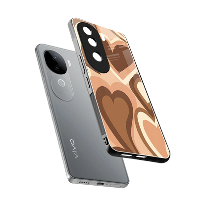 Cocoa Heartbeat sleek vivo v40e cover with tempered glass back and TPU edges