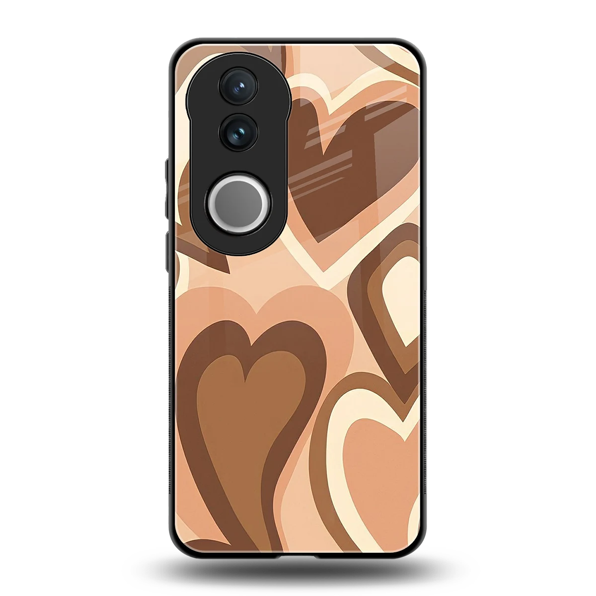 Cocoa Heartbeat back phone cover | glass case for vivo v50