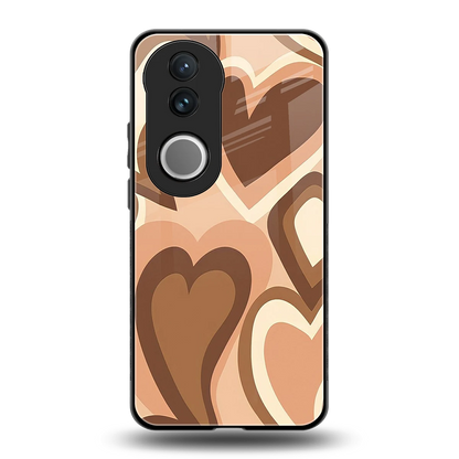 Cocoa Heartbeat back phone cover | glass case for vivo v50