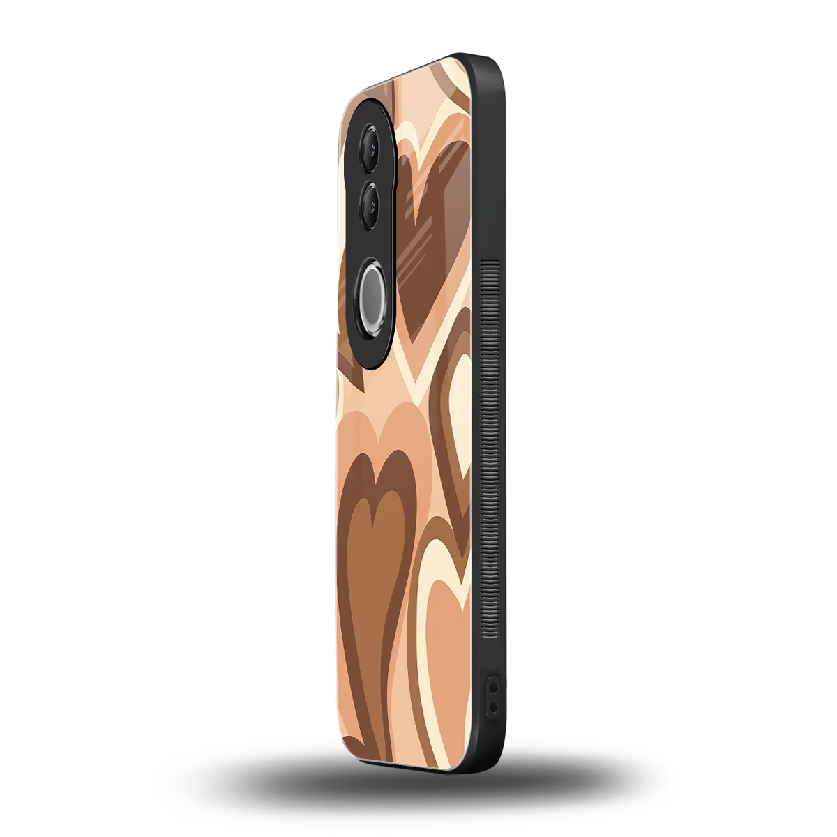 Cocoa Heartbeat vivo v50 mobile cover | shockproof glass phone case