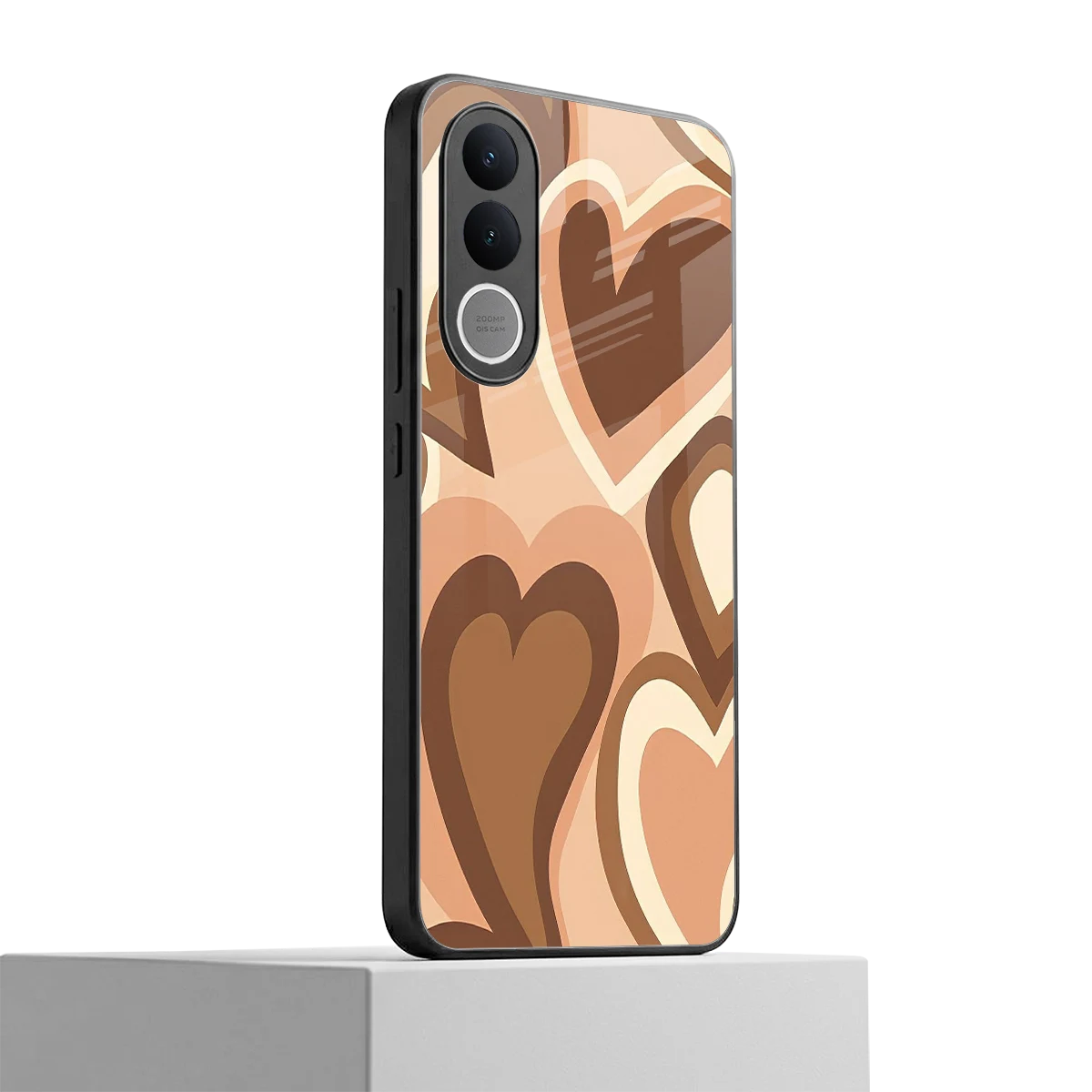 Cocoa Heartbeat vivo v70 fe mobile cover | shockproof glass phone case