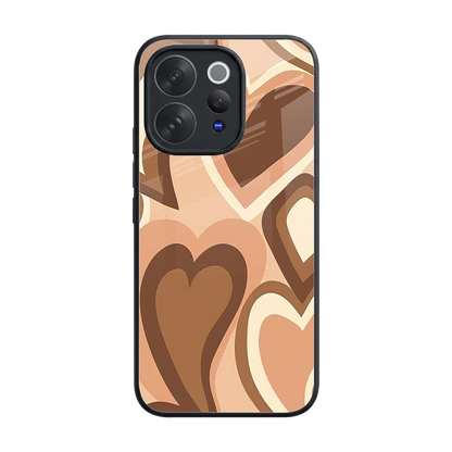 Cocoa Heartbeat back phone cover | glass case for vivo v70