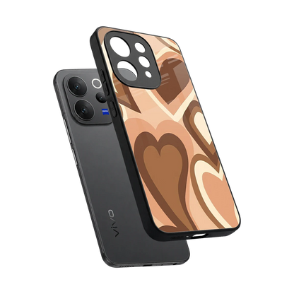 Cocoa Heartbeat sleek vivo v70 elite cover with tempered glass back and TPU edges