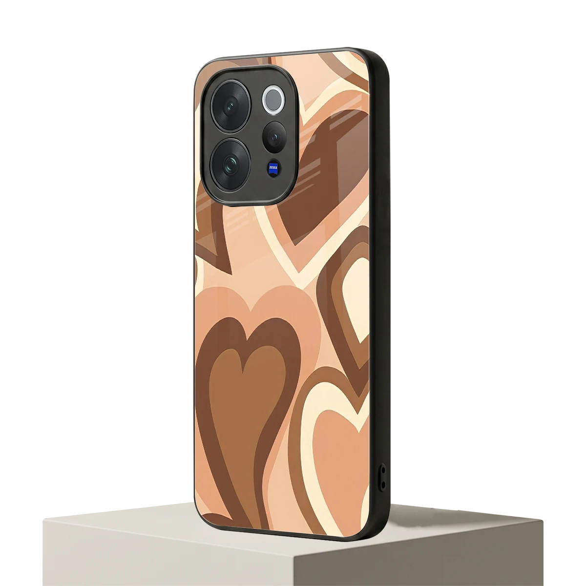 Cocoa Heartbeat vivo v70 mobile cover | shockproof glass phone case