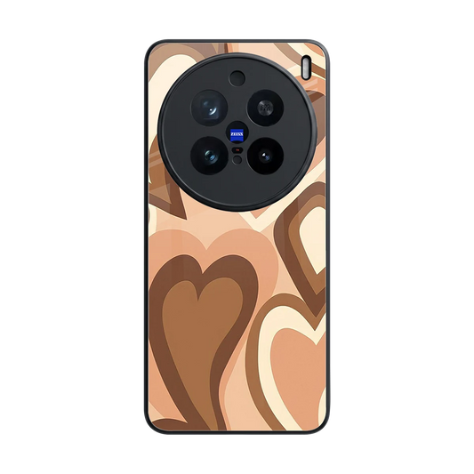 Cocoa Heartbeat back phone cover | glass case for vivo x200 pro