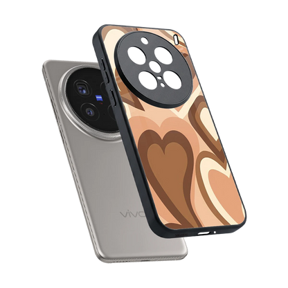 Cocoa Heartbeat sleek vivo x200 pro cover with tempered glass back and TPU edges