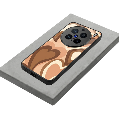 Cocoa Heartbeat stylish phone case for vivo x200 pro | glossy glass and slim fit