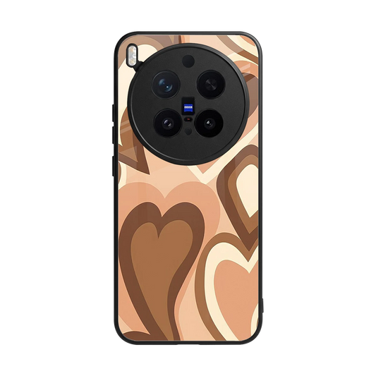 Cocoa Heartbeat back phone cover | glass case for vivo x300 pro