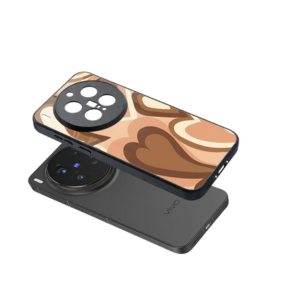 Cocoa Heartbeat sleek vivo x300 pro cover with tempered glass back and TPU edges