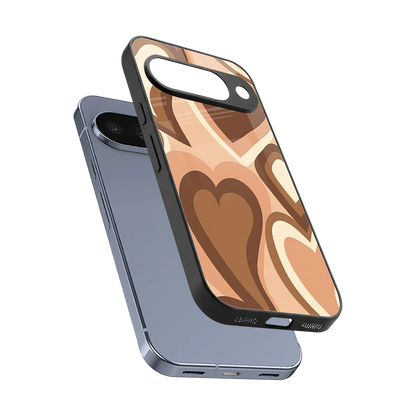 Cocoa Heartbeat sleek google pixel 10 cover with tempered glass back and TPU edges