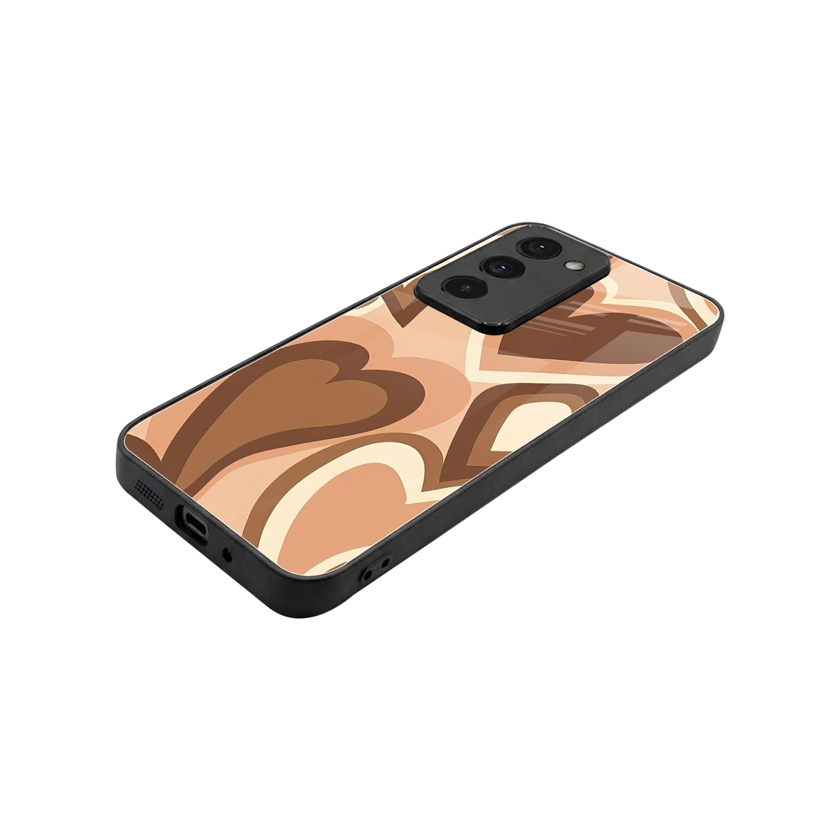 Cocoa Heartbeat stylish phone case for redmi 15 5g | glossy glass and slim fit