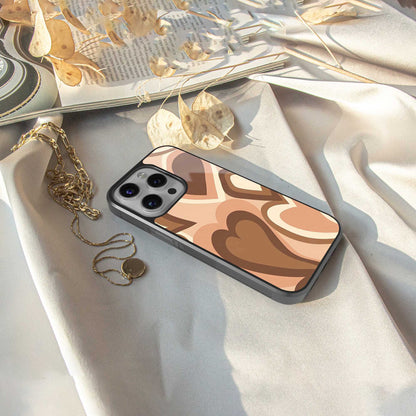 Cocoa Heartbeat Phone Case for Iphone 16 | Glass Case