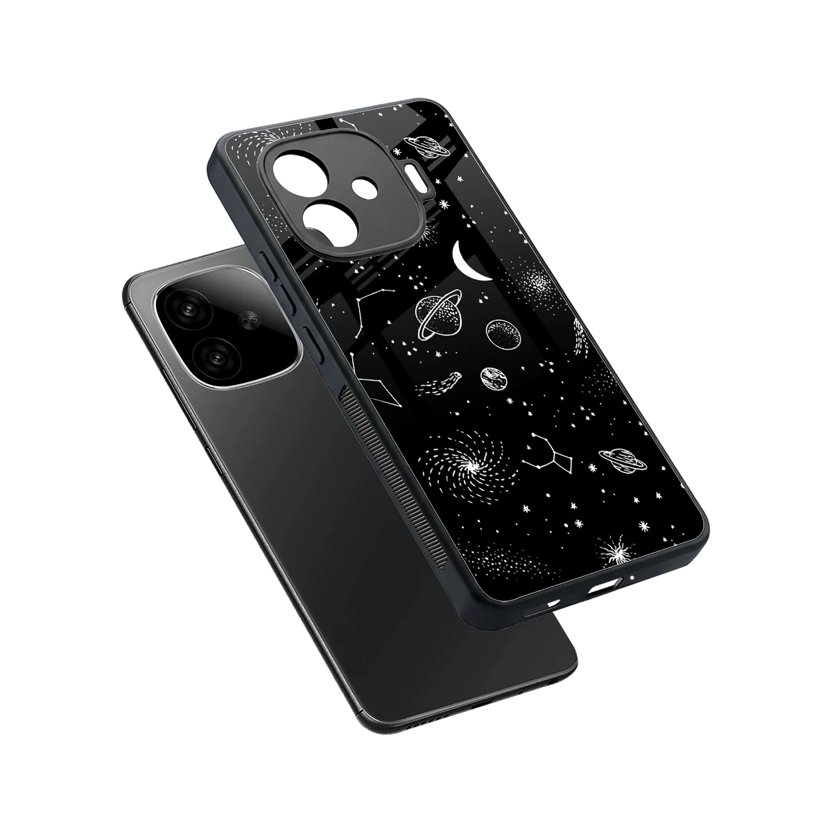 Cosmic Dreams sleek iqoo neo 10r 5g cover with tempered glass back and TPU edges