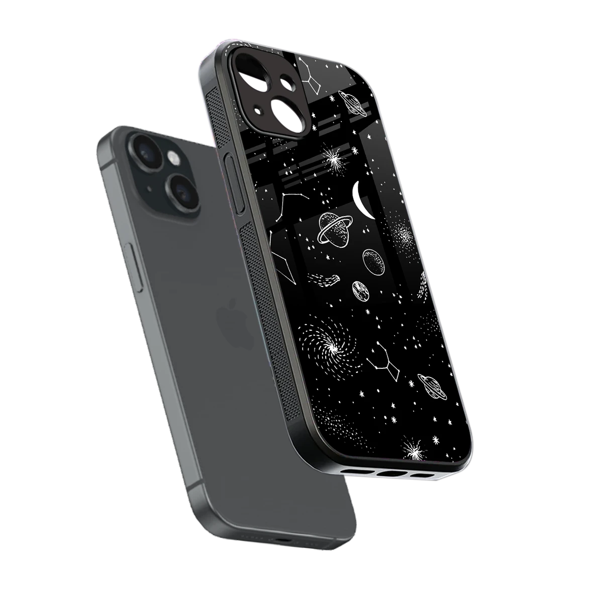 Cosmic Dreams sleek iphone 13 cover with tempered glass back and TPU edges