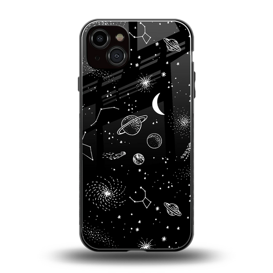 Cosmic Dreams back phone cover | glass case for iphone 15 plus