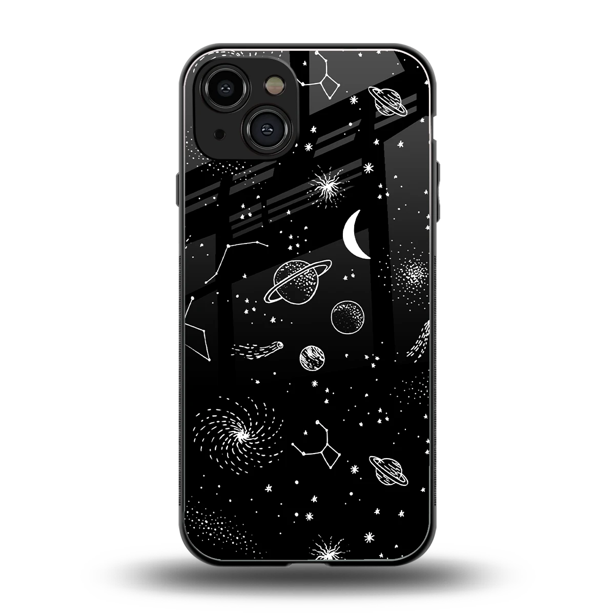 Cosmic Dreams back phone cover | glass case for iphone 15
