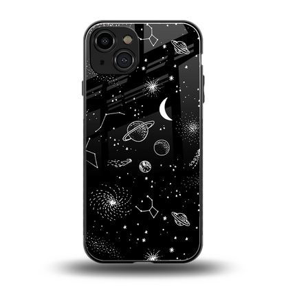 Cosmic Dreams back phone cover | glass case for iphone 15