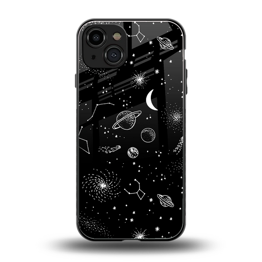 Cosmic Dreams back phone cover | glass case for iphone 15