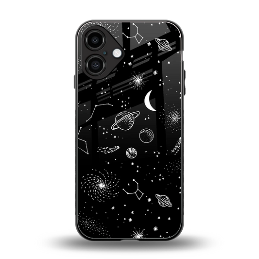 Cosmic Dreams back phone cover | glass case for iphone 16 plus