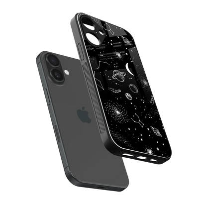 Cosmic Dreams sleek iphone 16 plus cover with tempered glass back and TPU edges