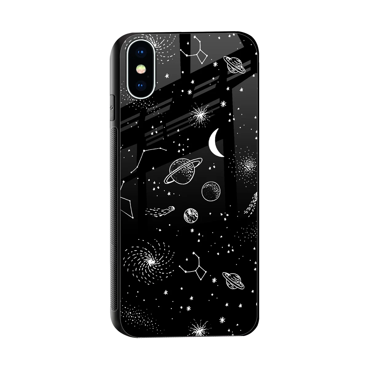 Cosmic Dreams sleek iphone x cover with tempered glass back and TPU edges