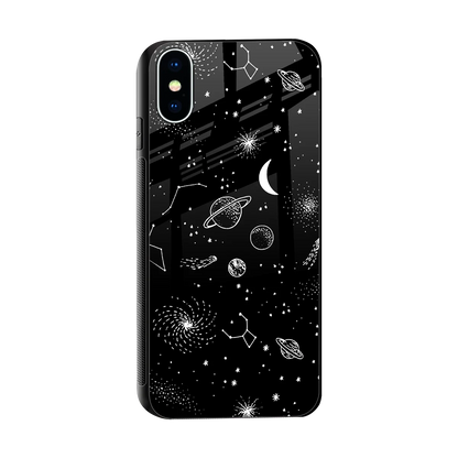 Cosmic Dreams sleek iphone x cover with tempered glass back and TPU edges