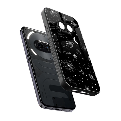 Cosmic Dreams sleek nothing phone 2a cover with tempered glass back and TPU edges