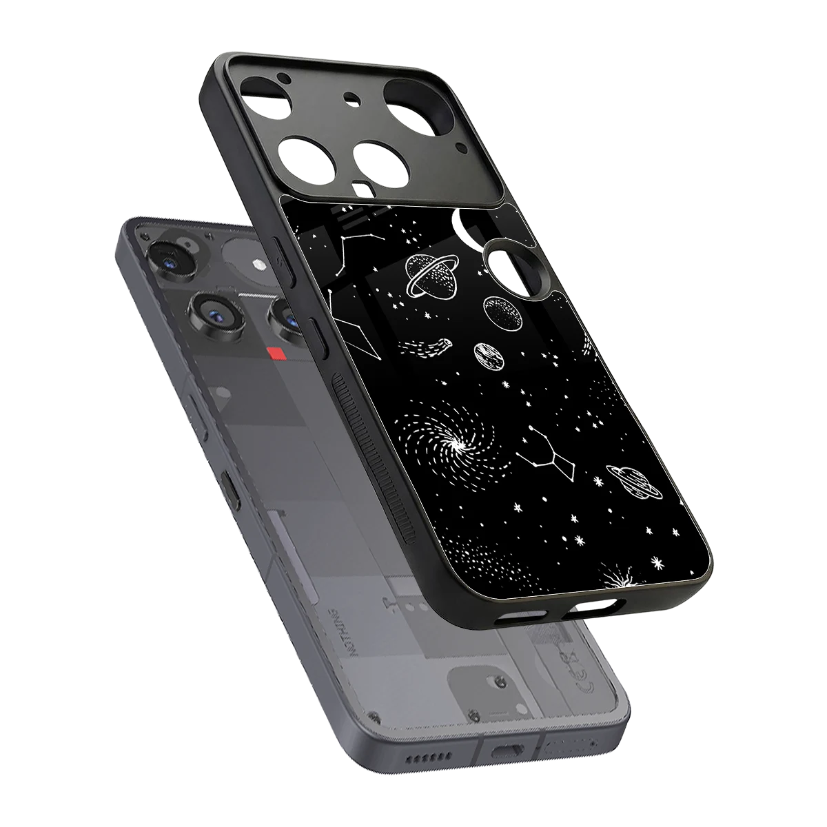 Cosmic Dreams sleek nothing phone 3 cover with tempered glass back and TPU edges
