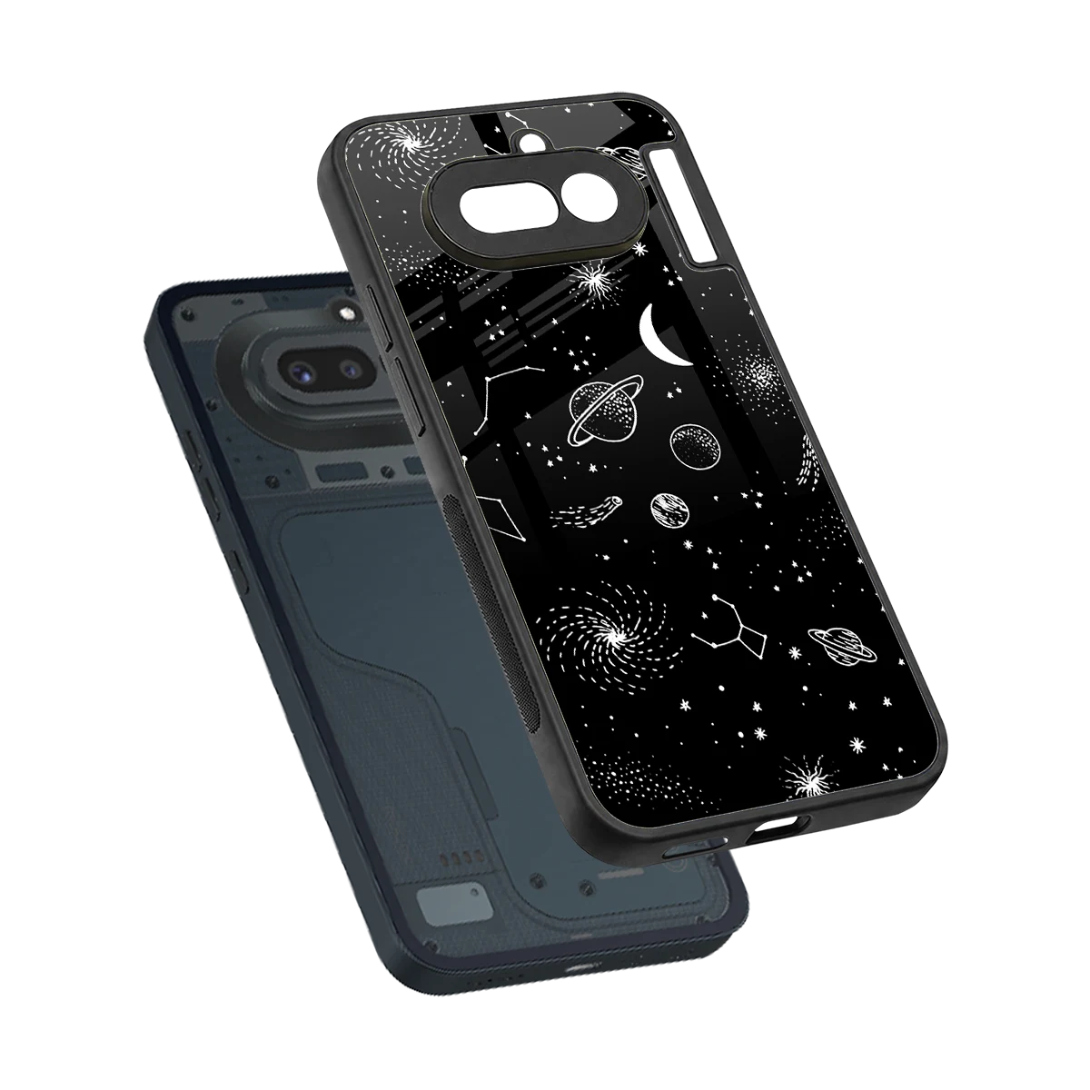 Cosmic Dreams sleek nothing phone 4a cover with tempered glass back and TPU edges