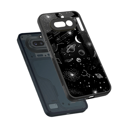 Cosmic Dreams sleek nothing phone 4a cover with tempered glass back and TPU edges