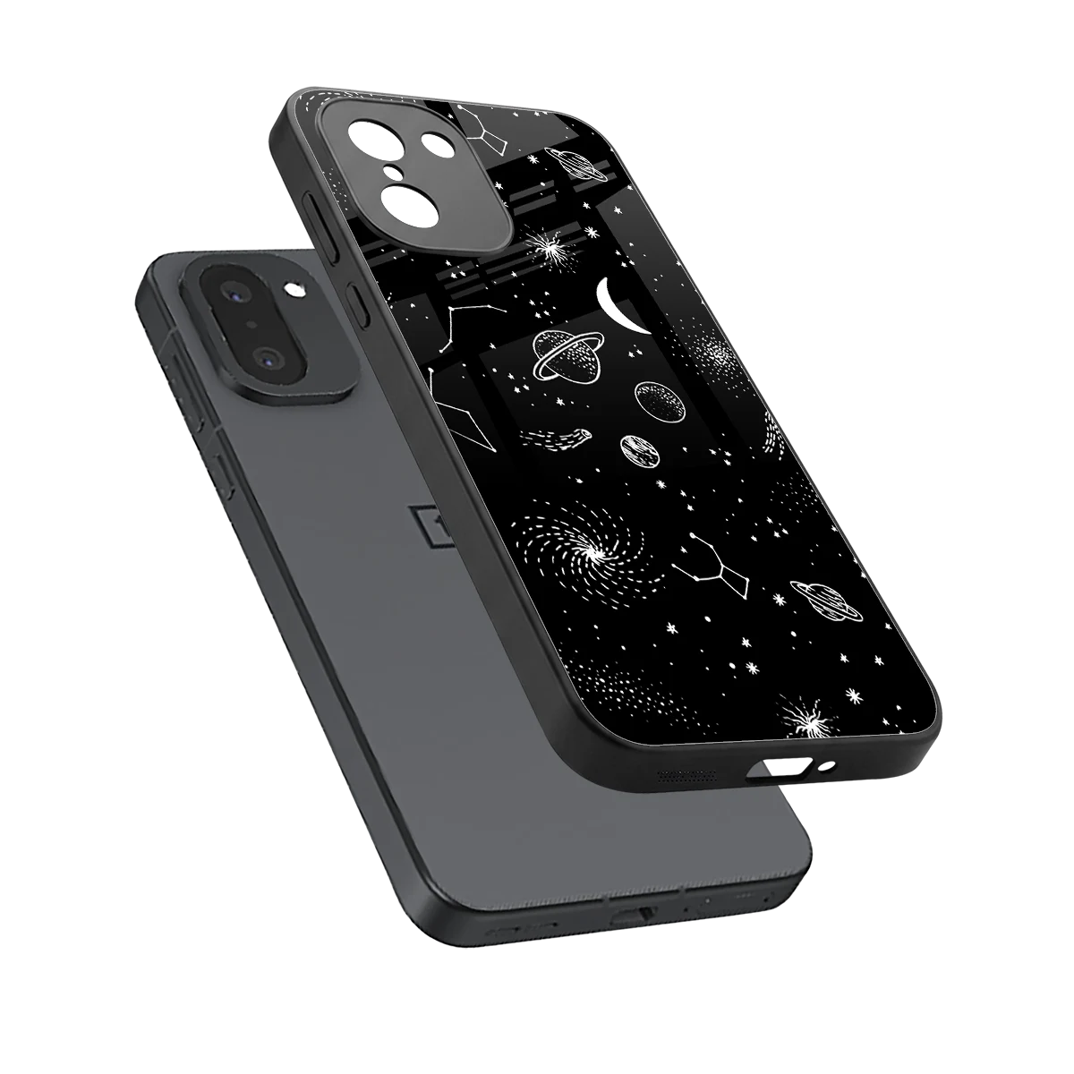 Cosmic Dreams sleek oneplus 15r cover with tempered glass back and TPU edges
