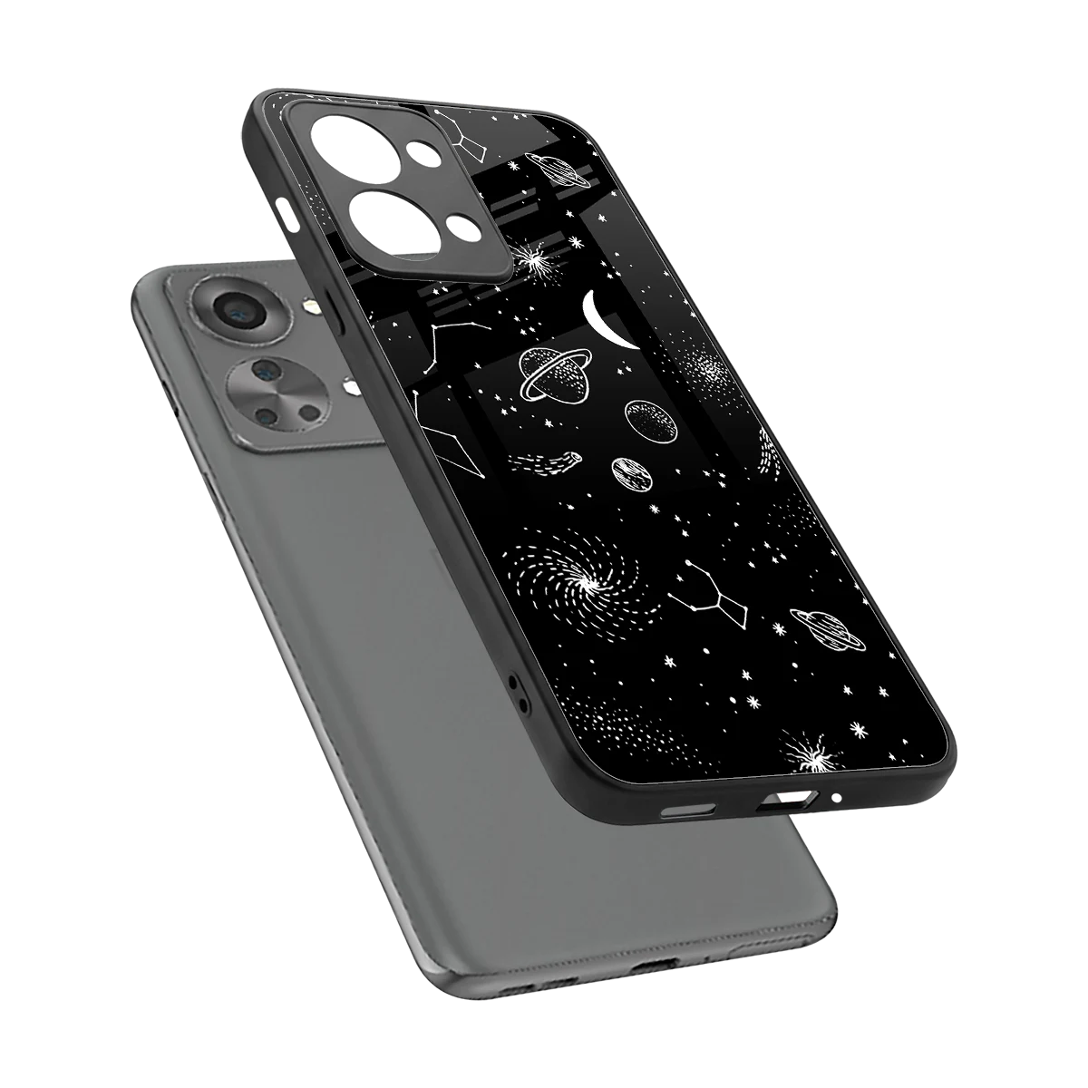 Cosmic Dreams sleek oneplus nord 2t cover with tempered glass back and TPU edges