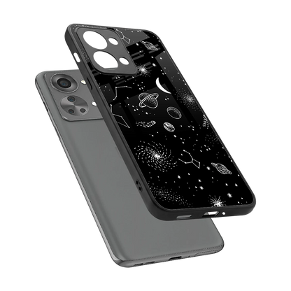 Cosmic Dreams sleek oneplus nord 2t cover with tempered glass back and TPU edges