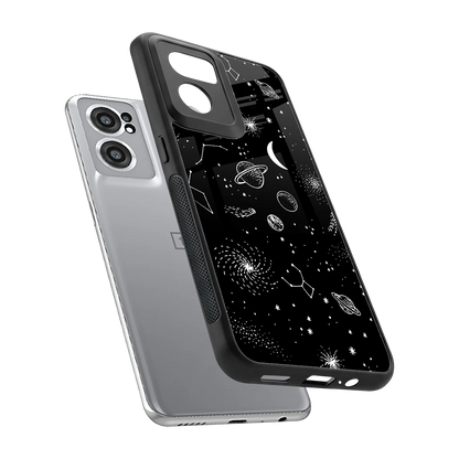 Cosmic Dreams sleek oneplus nord ce 2 cover with tempered glass back and TPU edges